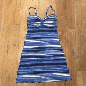 Blue and White Striped Dress